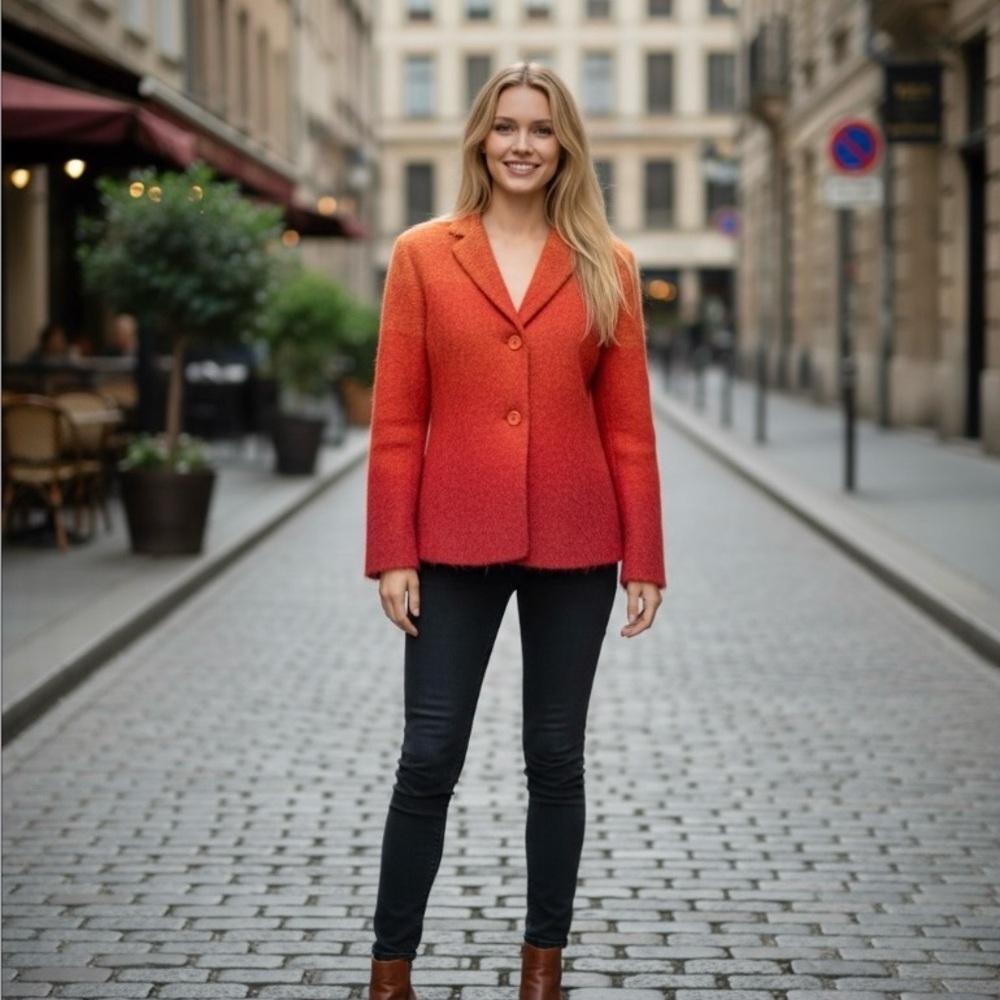 GERARD DAREL | Rustic Orange Wool Blend Blazer Size 38 (US 8) - Picture 2 of 11